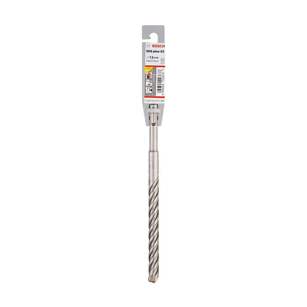 Bosch 13 x 150 x 210 mm SDS Plus-5X Hammer Drill Bits, 2 608 833 814