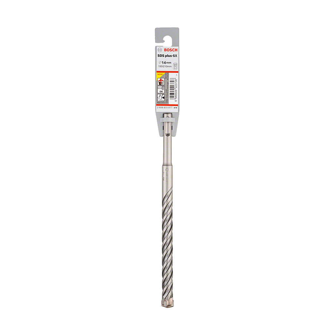 Bosch 14 x 150 x 210 mm SDS Plus-5X Hammer Drill Bits, 2 608 833 817