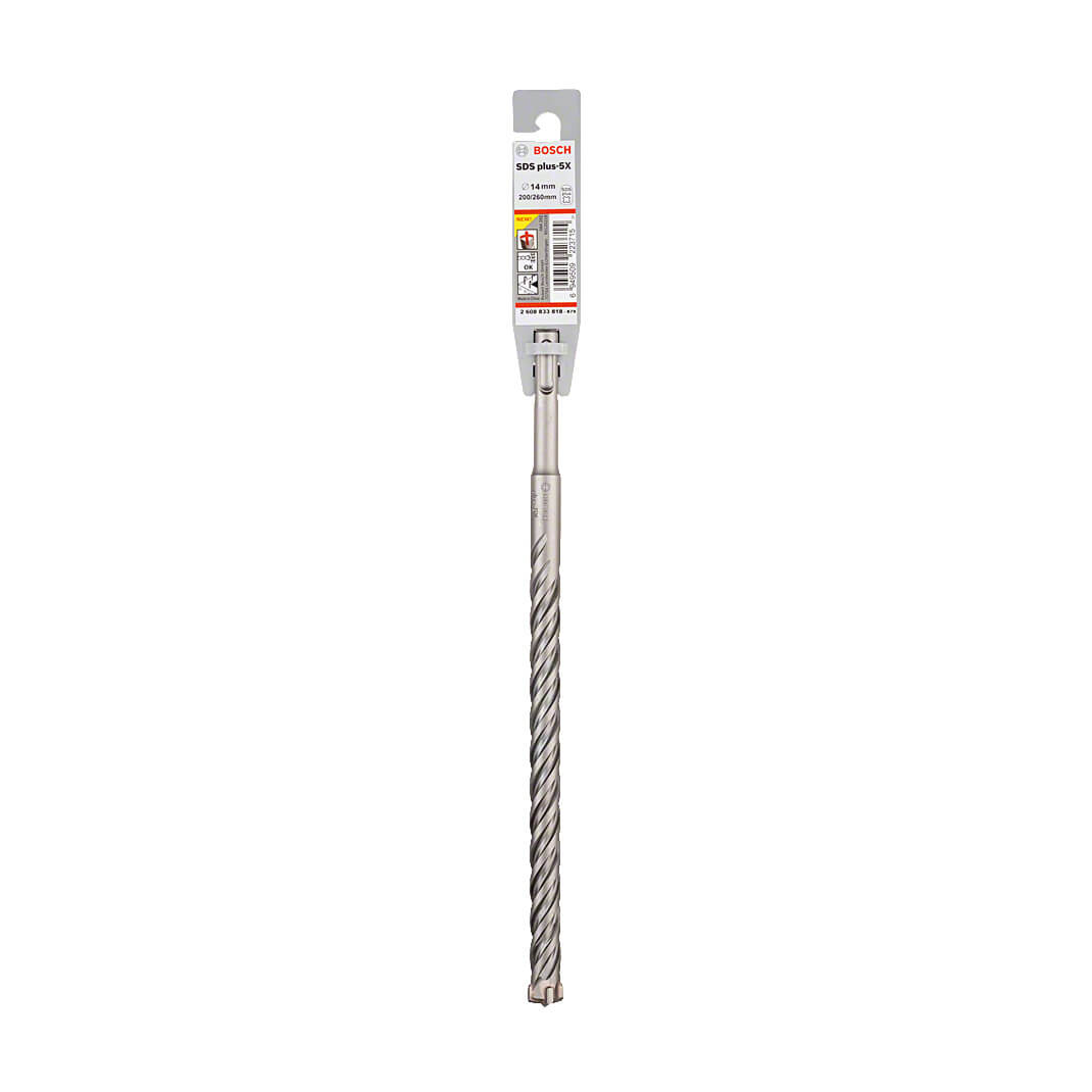 Bosch 14 x 200 x 260 mm SDS Plus-5X Hammer Drill Bits, 2 608 833 818