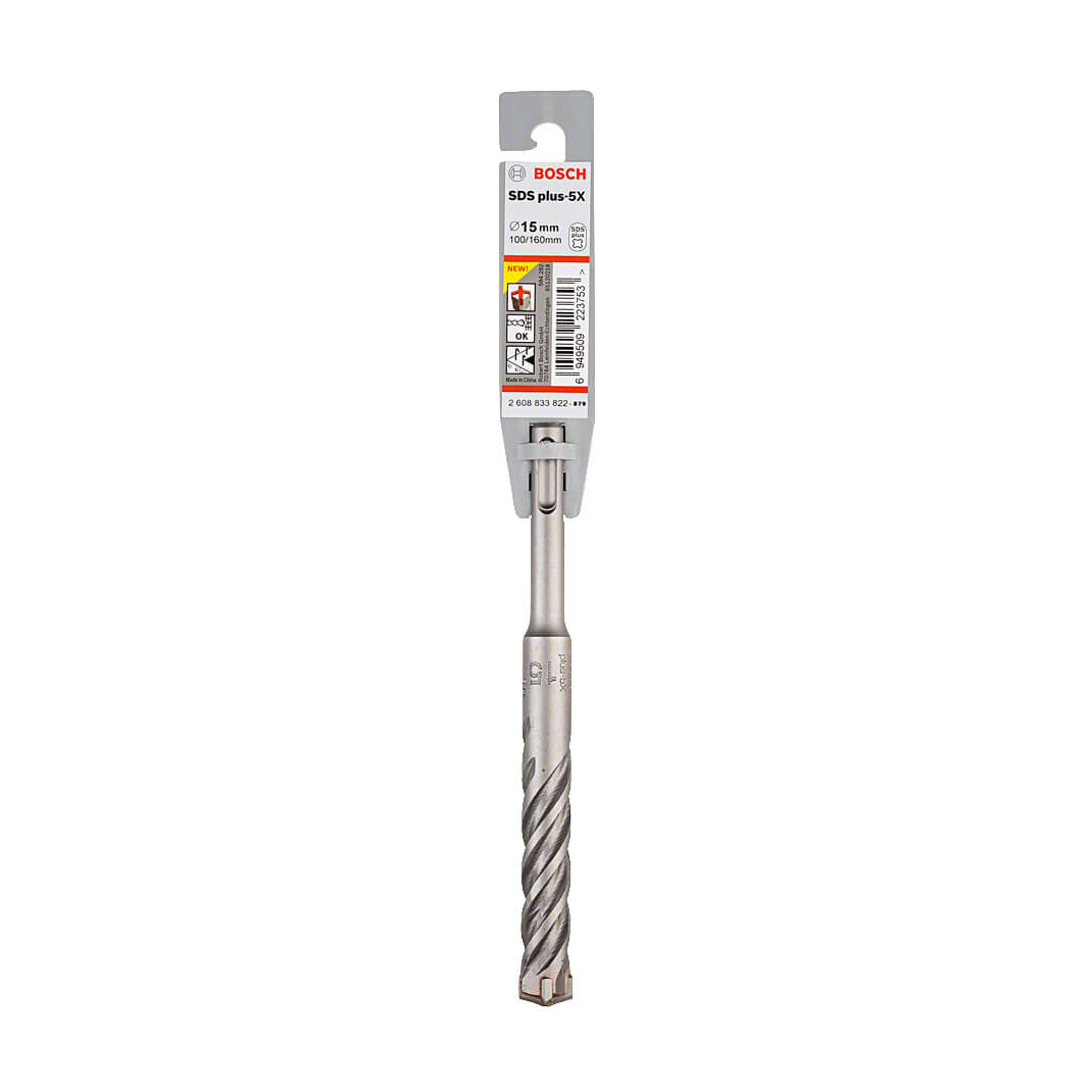 Bosch 15 x 100 x 160 mm SDS Plus-5X Hammer Drill Bits, 2 608 833 822 — view 2