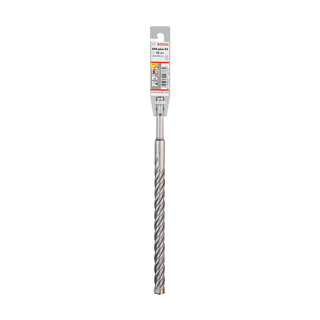 Bosch 15 x 200 x 260 mm SDS Plus-5X HAmmer Drill Bits, 2 608 833 823