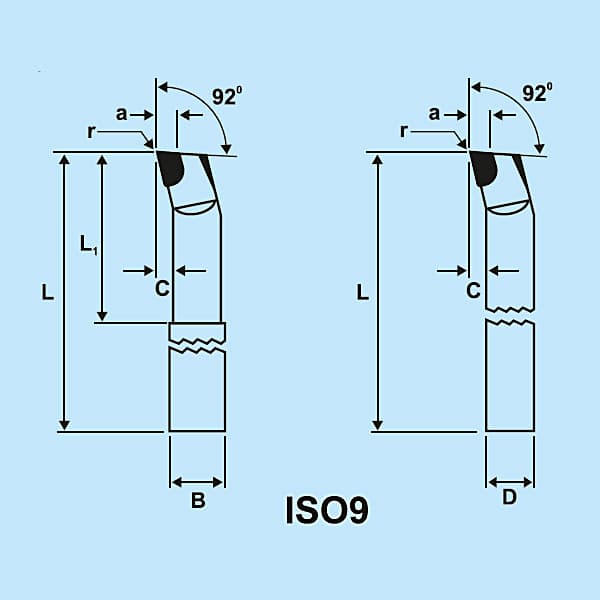 Zenstar 355 mm Length / ISO 9 (135) Boring & Facing Tool (Right Hand - Square), 135-3232