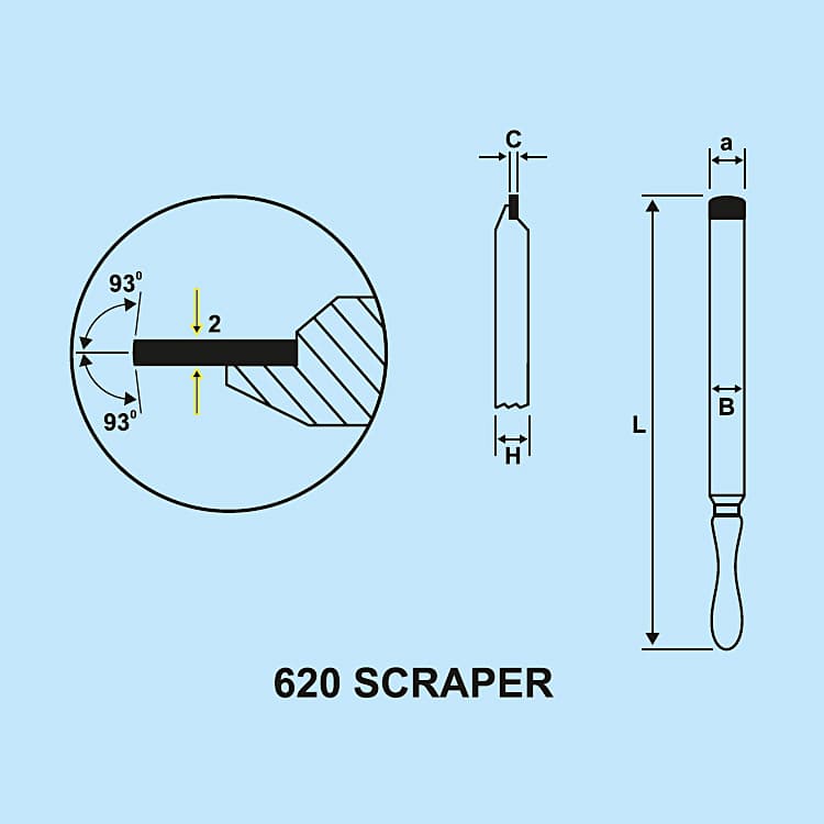 Zenstar 360 mm Length / 620 Brazed Scraper, 620-1320 — view 3
