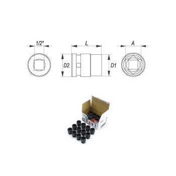 Yato 24 mm, 1/2 Inch Square Drive Hexagonal Impact Sockets, YT-1014 — view 2