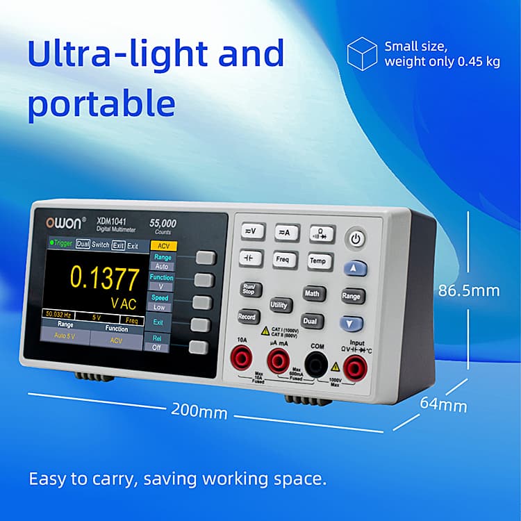 Owon 4-4/5 Digit / 55000 Count True RMS Bench-type Digital Multimeter, XDM 1041 — view 4
