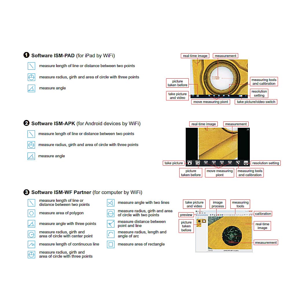 Insize 10 - 200X Wifi Digital Measuring Microscope, ISM-WF200 — view 4