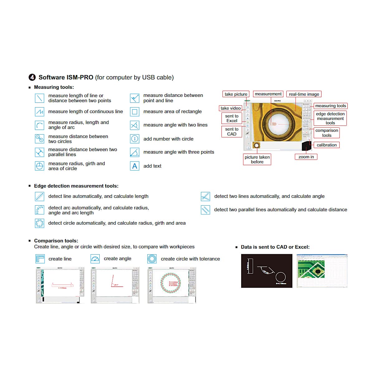 Insize 10 - 200X Wifi Digital Measuring Microscope, ISM-WF200 — view 5