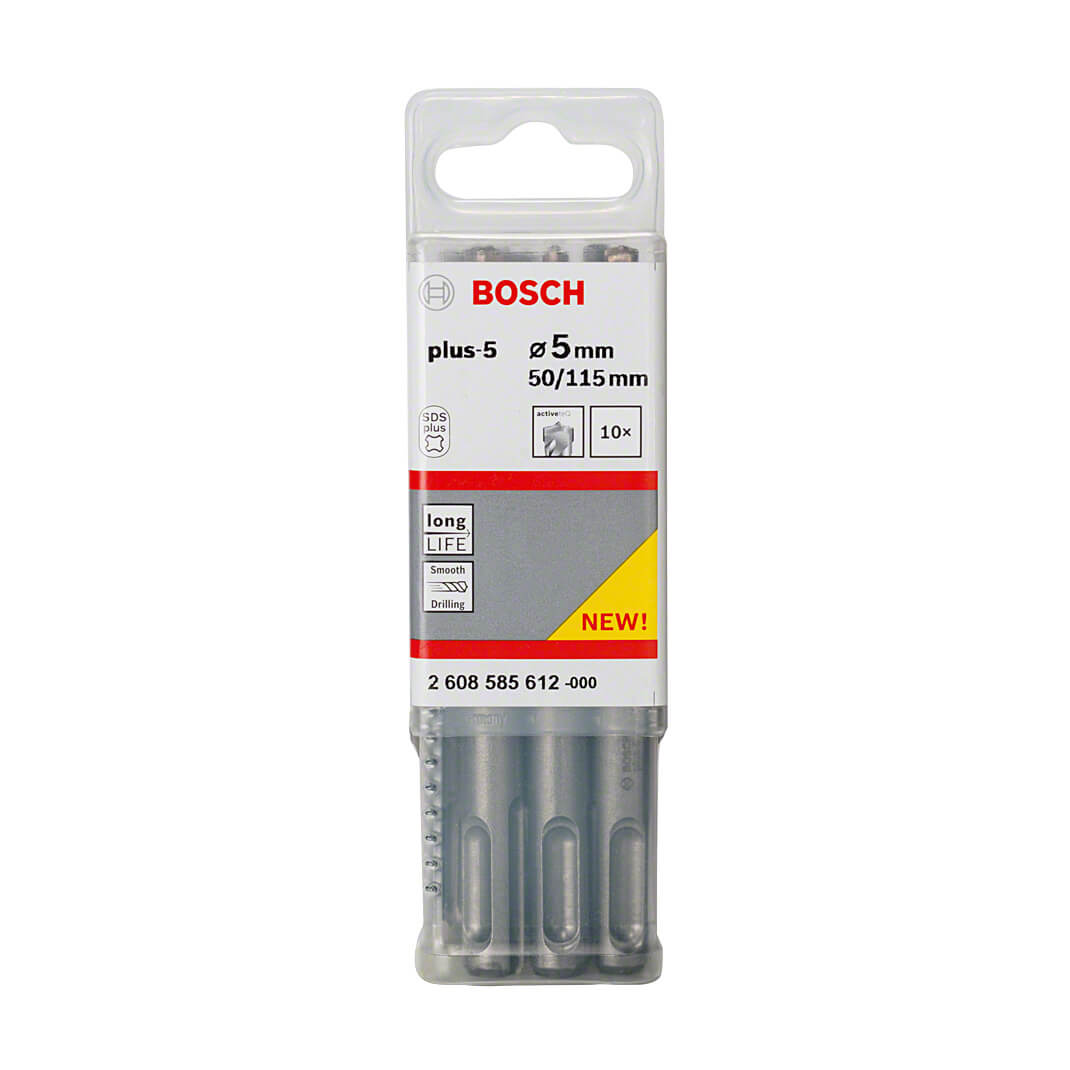 Bosch 5 x 115 mm SDS Plus-5X Hammer Drill Bits (Pack of 10 Pcs), 2 608 585 612 — view 2