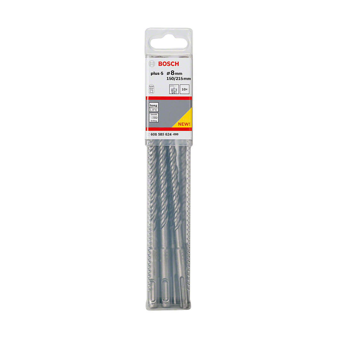 Bosch 8 x 215 mm SDS Plus-5X Hammer Drill Bits, 2 608 585 624 — view 2