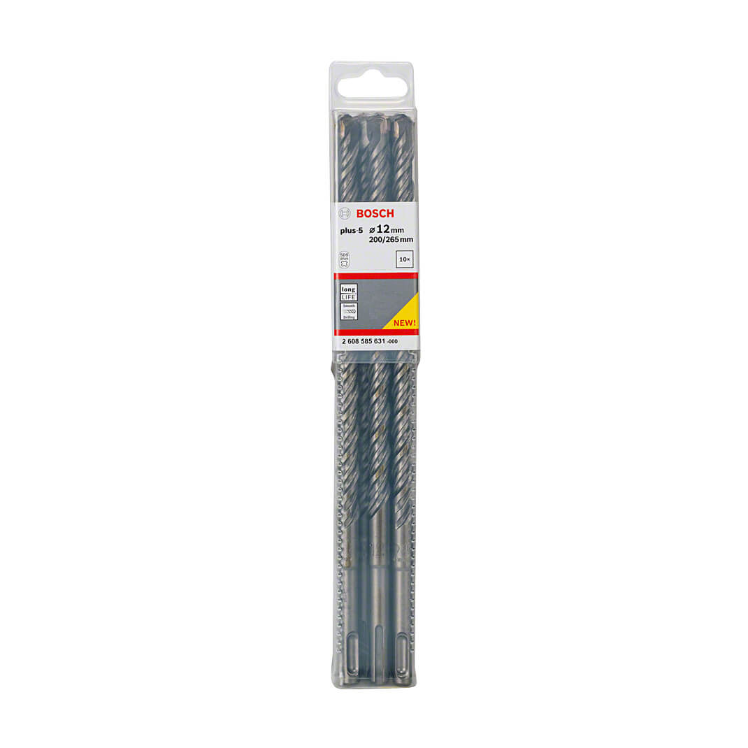 Bosch 12 x 265 mm SDS Plus-5X Hammer Drill Bits (Pack of 10 Pcs), 2 608 585 631 — view 2
