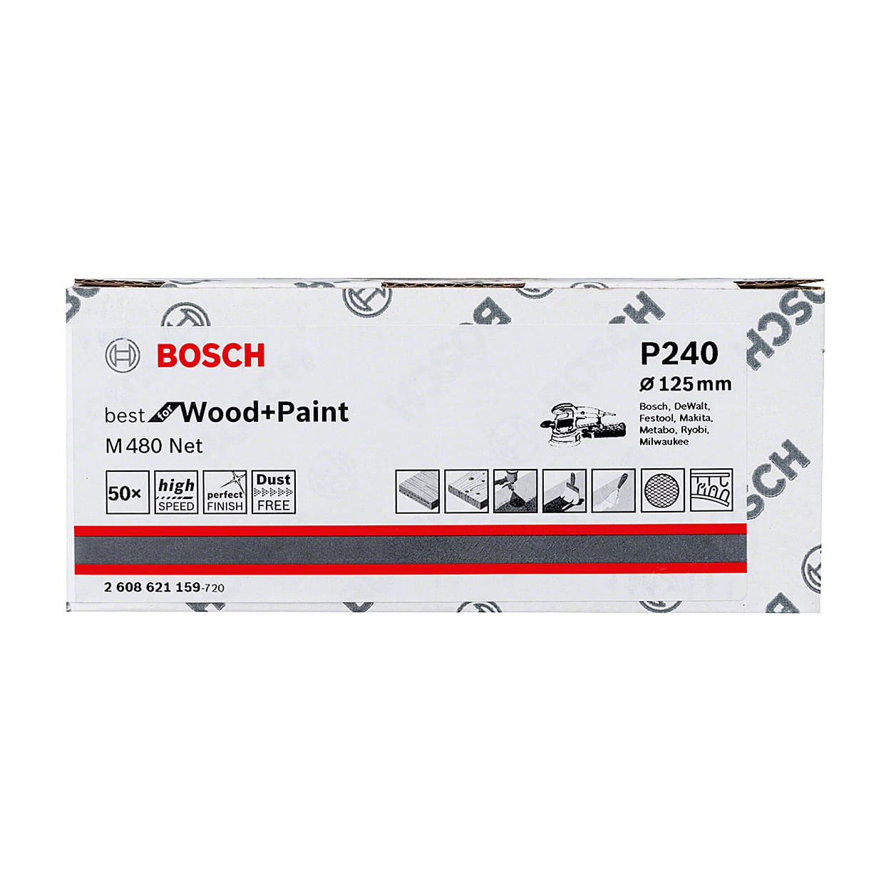 Bosch NET 125 mm / 240 Grit (Pack of 50 Pcs), 2 608 621 159 — view 2