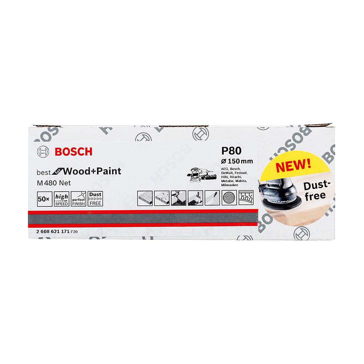 Bosch NET 150 mm / 80 Grit (Pack of 50 Pcs), 2 608 621 171 — view 2