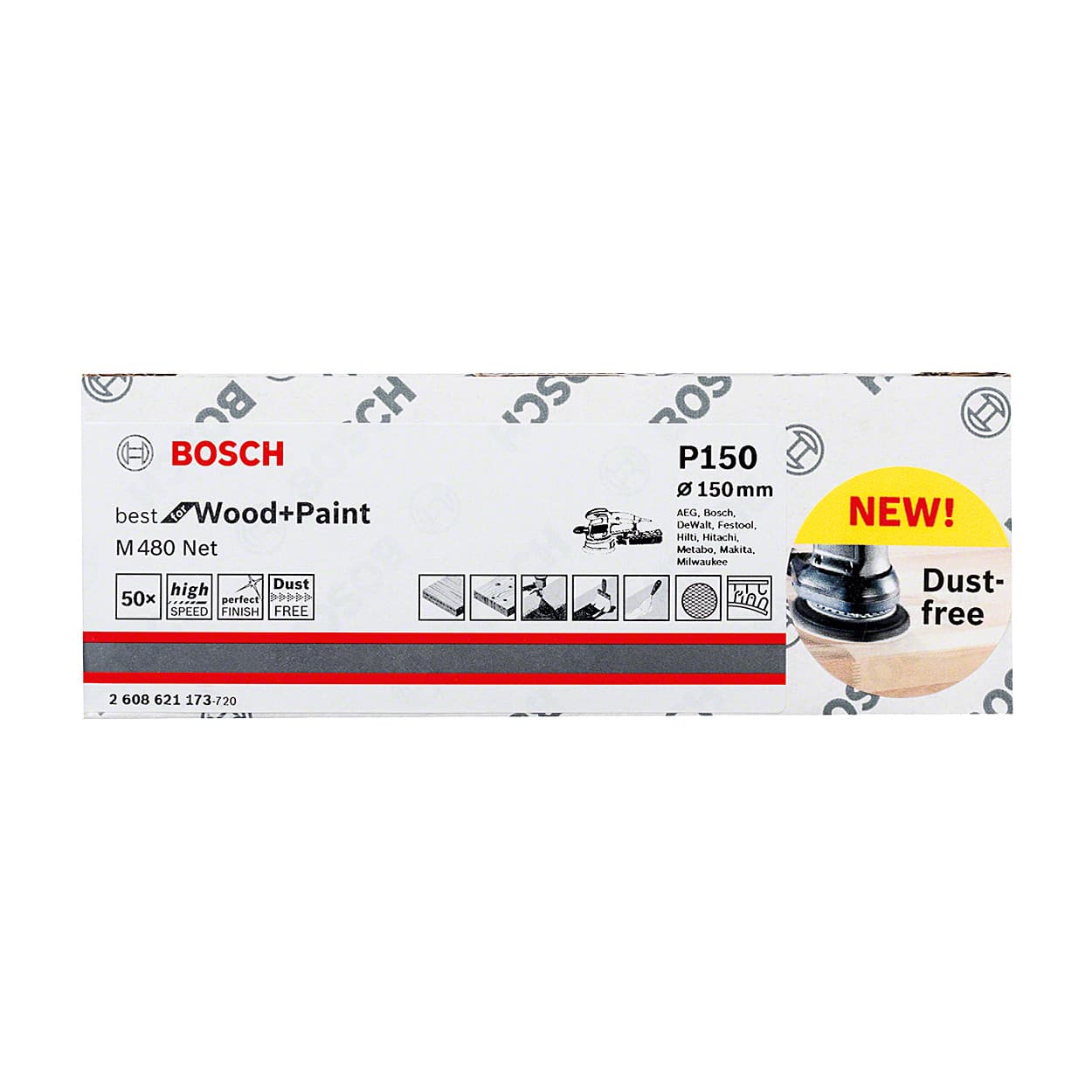 Bosch NET 150 mm / 120 Grit (Pack of 50 Pcs), 2 608 621 173