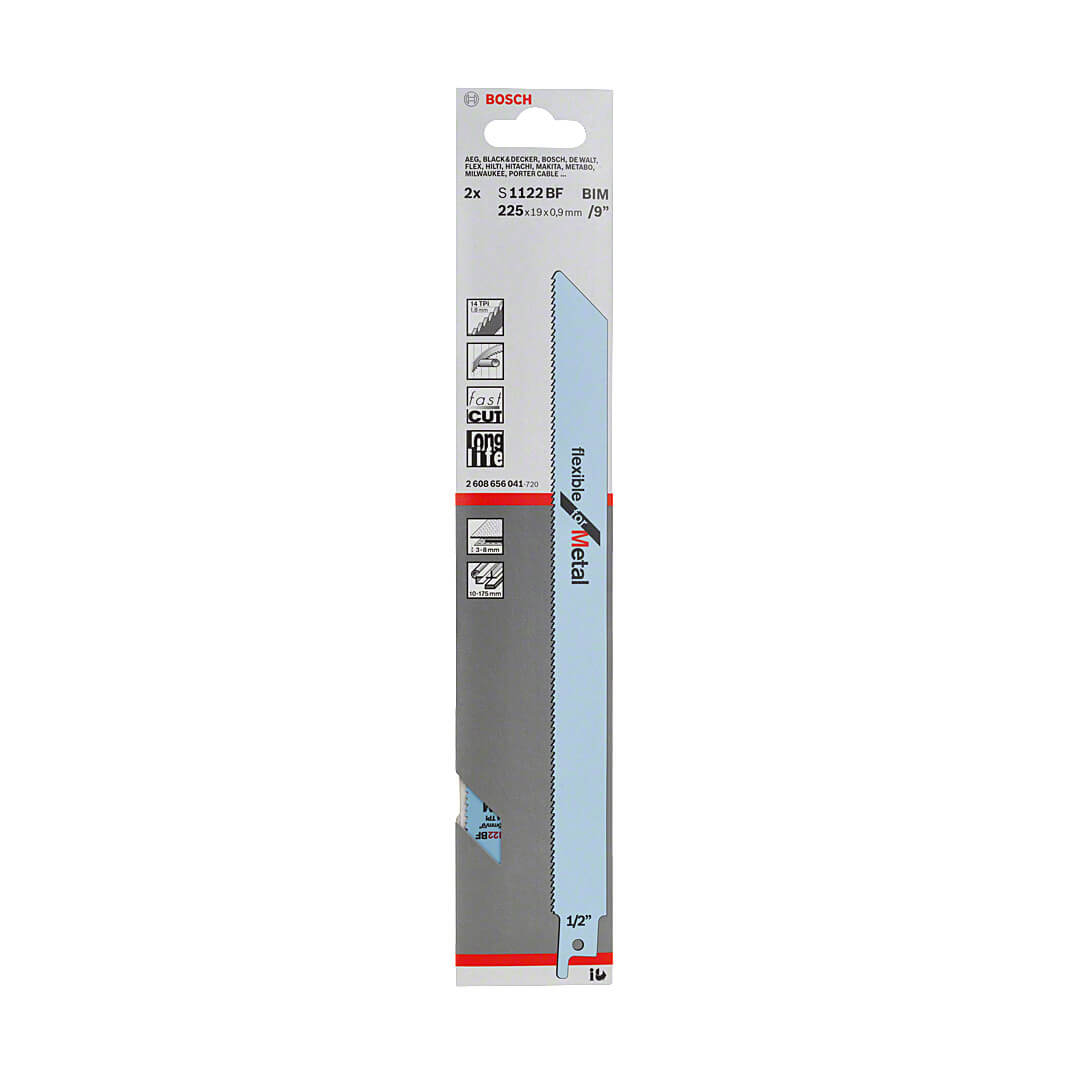 Bosch 225 mm Reciprocating Saw Blades Flexible For Metal (S 1122 BF), 2 608 656 041 — view 2