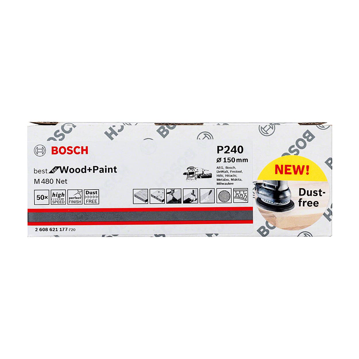 Bosch NET 150 mm / 240 Grit (Pac of 50 Pcs), 2 608 621 177 — view 2