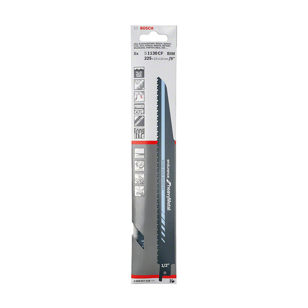 Bosch 225 mm Reciprocating Saw Blades Endurance for Heavy Metal (S 1130 CF), 2 608 657 528 — view 2
