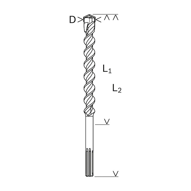Bosch 28 x 400 x 520 mm SDS Max-9 Natural Stone Hammer Drill Bits, 1 618 596 502