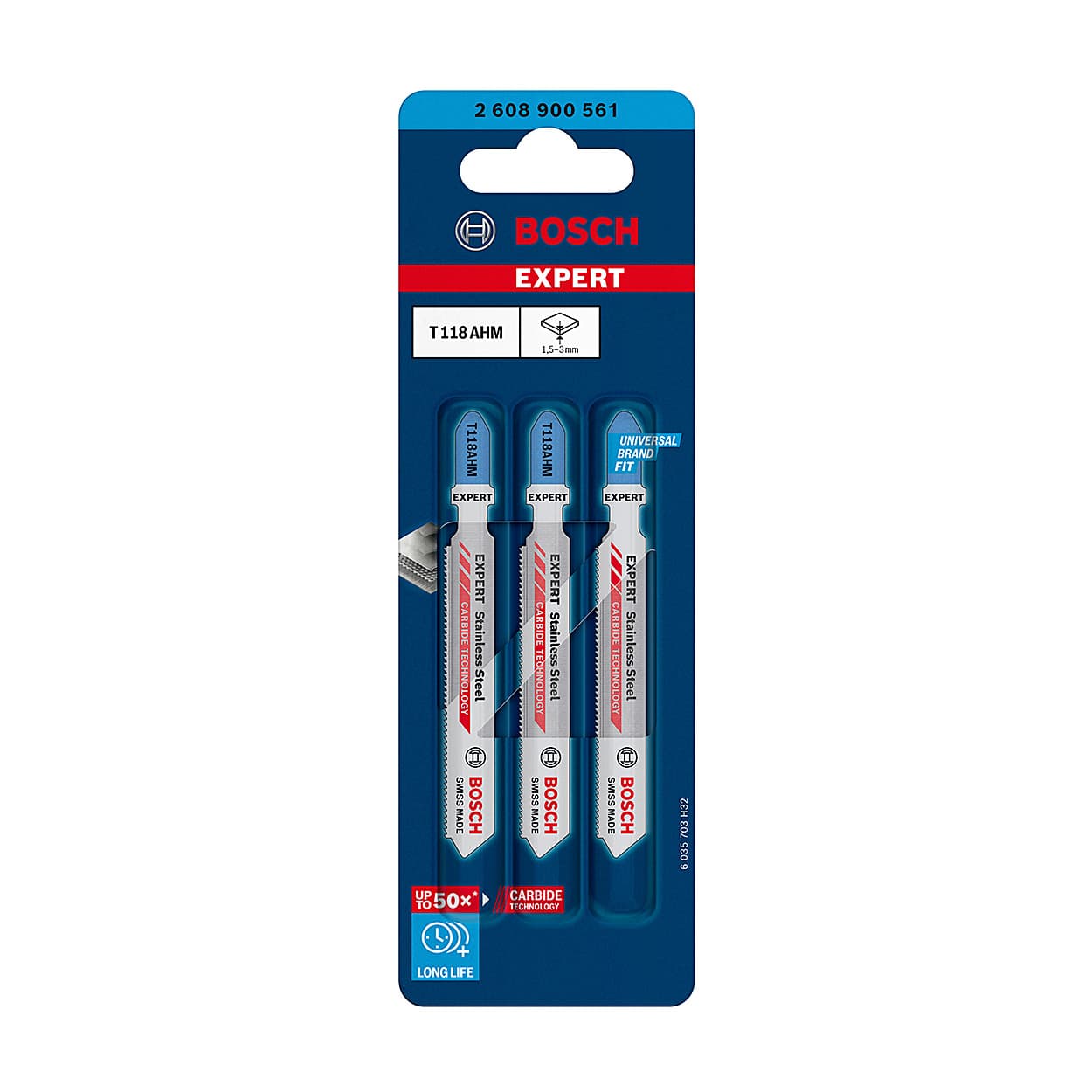 Bosch 83 mm Expert Jigsaw Blades Special for Stainless Steel (T 118 AHM), 2 608 900 561 — view 2
