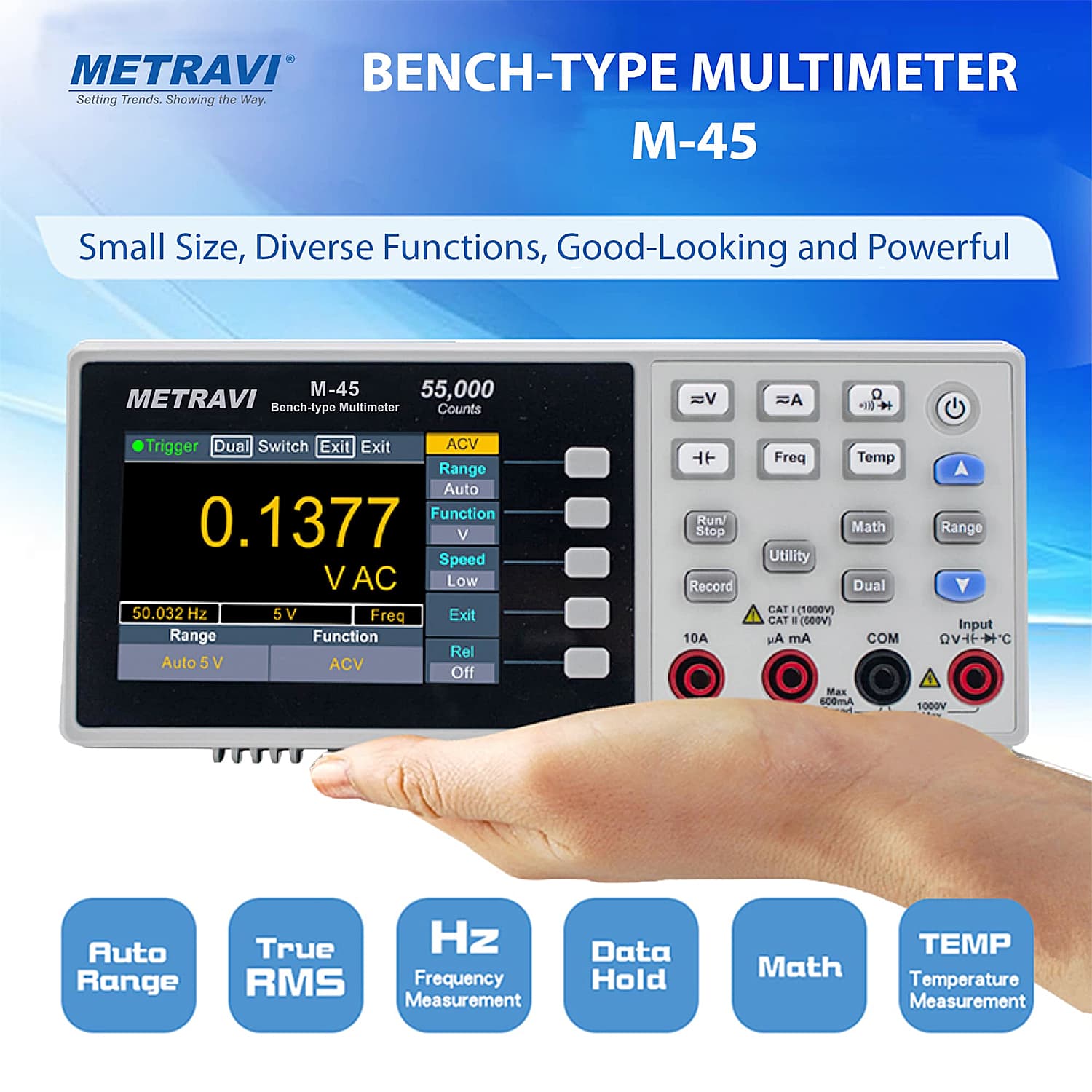 Metravi 5 Digit / 55000 Counts Bench-type Digital Multimeter, M-45 — view 4