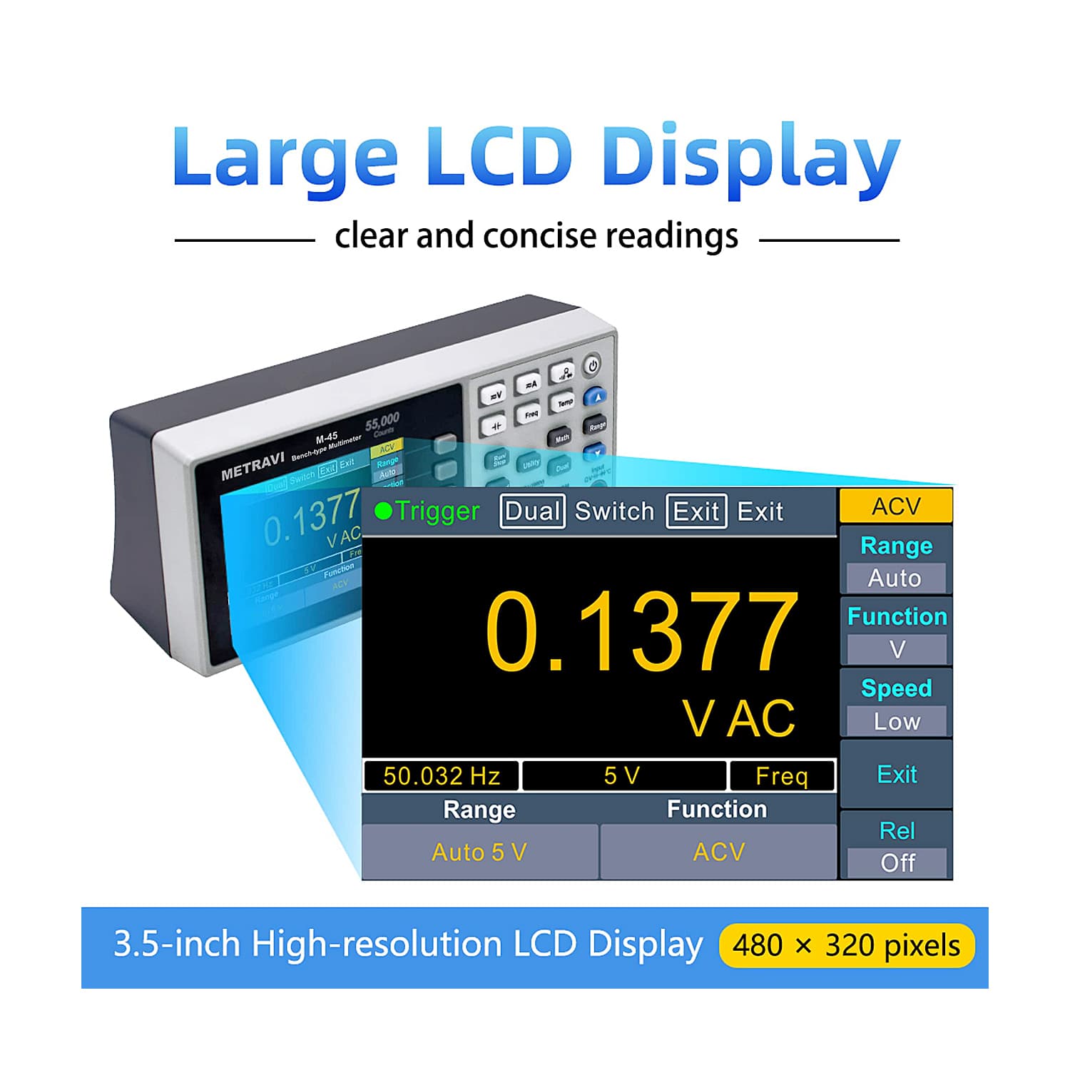 Metravi 5 Digit / 55000 Counts Bench-type Digital Multimeter, M-45 — view 5