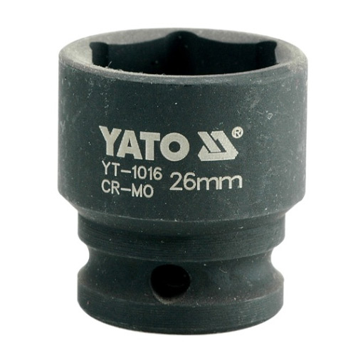 Yato 26 mm, 1/2 Inch Square Drive Hexagonal Impact Sockets, YT-1016