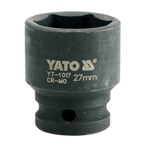 Yato 27 mm, 1/2 Inch Square Drive Hexagonal Impact Sockets, YT-1017