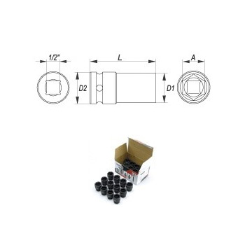 Yato 8.00 mm, 3/8 Inch Square Drive Hexagonal Deep Impact Sockets, YT-3772