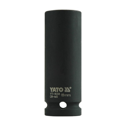 Yato 18 mm, 1/2 Inch Square Drive Hexagonal Deep Impact Sockets, YT-1038