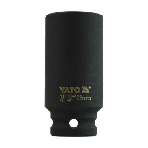 Yato 28 mm, 1/2 Inch Square Drive Hexagonal Deep Impact Sockets, YT-1048