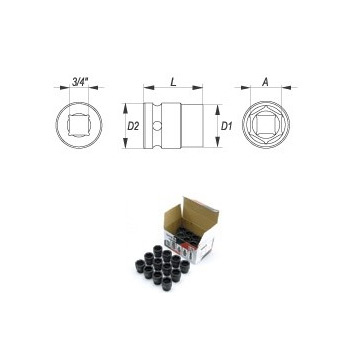 Yato 30 mm, 3/4 Inch Square Drive Hexagonal Impact Sockets, YT-1080 — view 2