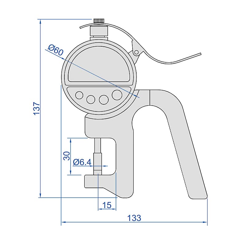 Insize 0 - 10 mm / 0 - 0.4 inch High Precision Digital Thickness Gauge, 2879-10 — view 2