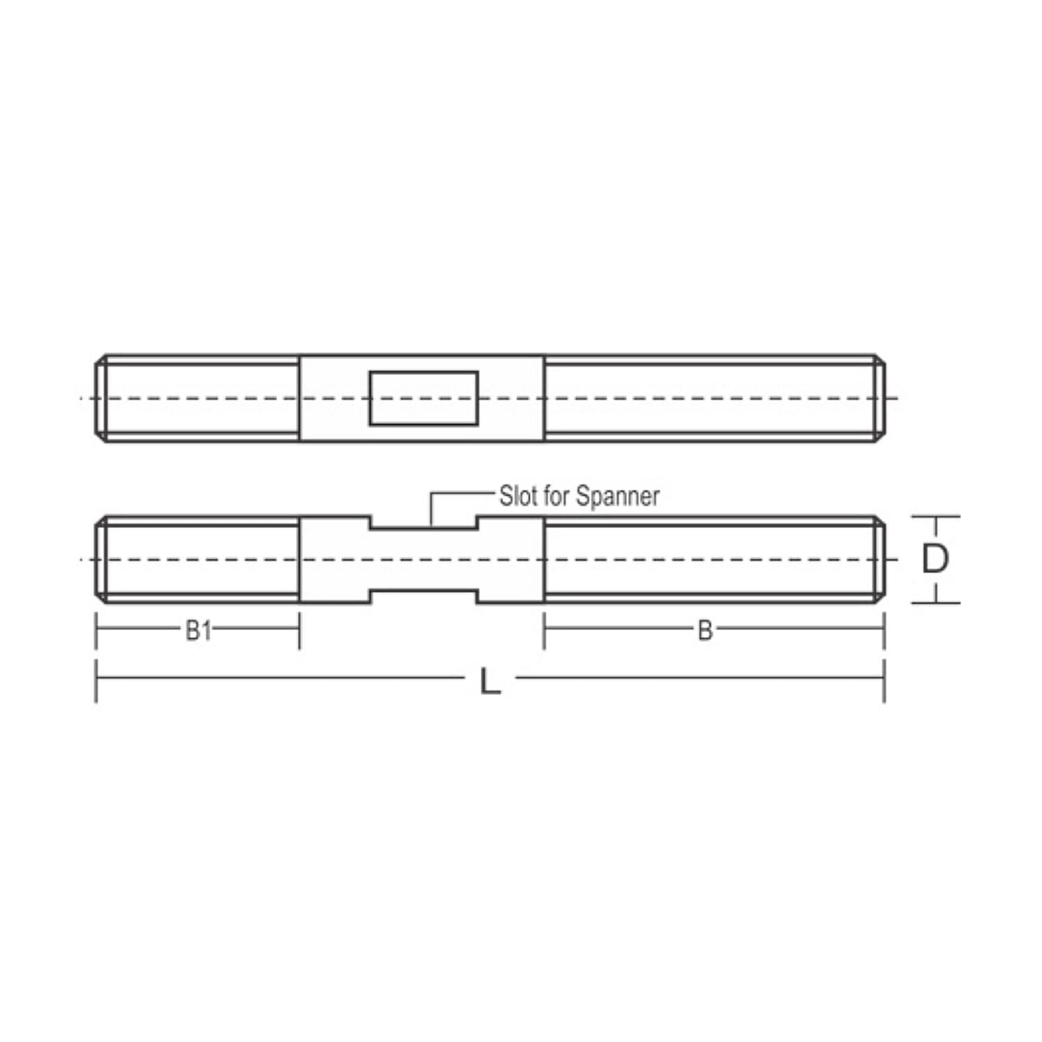 Apex M20 x 150 mm Length Clamping Stud With Slot Having Tapped Holes (Pack of 10 Pcs), 930S-9