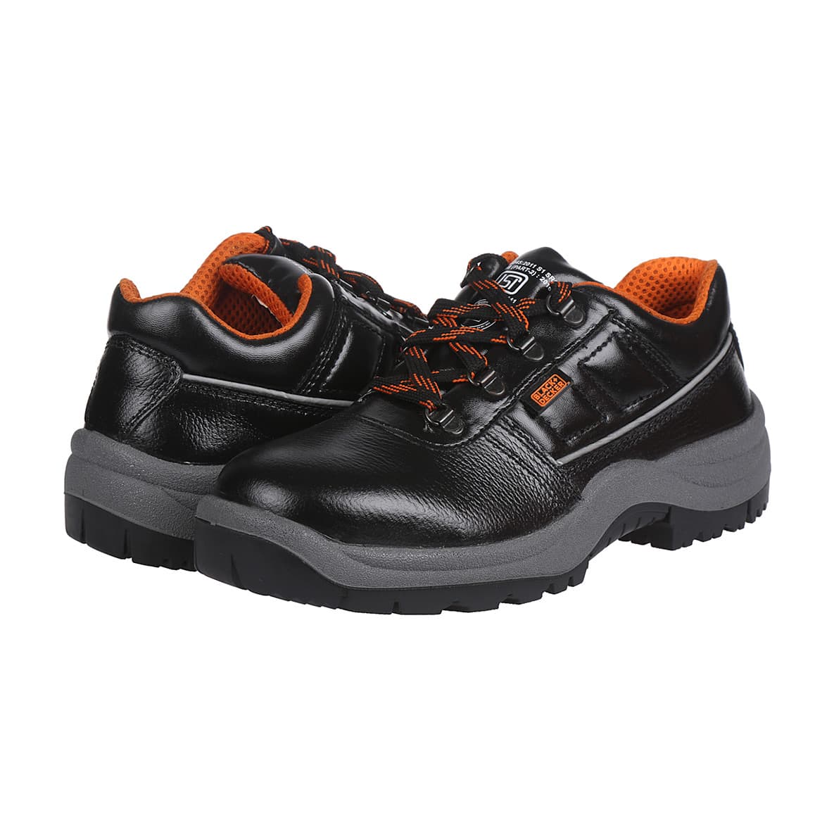 Black+Decker Lace Up Leather Safety Shoe - Steel Toe (Black), BXWB0111IN — view 4