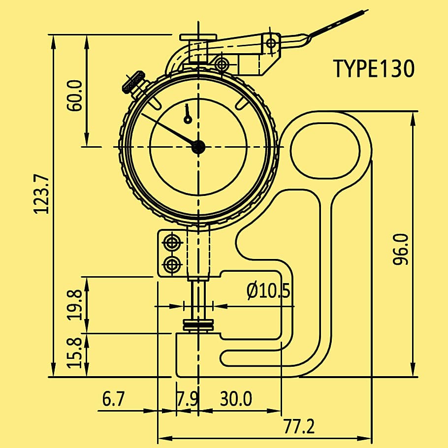 Baker 10 mm Dial Thickness Gauge (Series 130), K130/0 — view 2