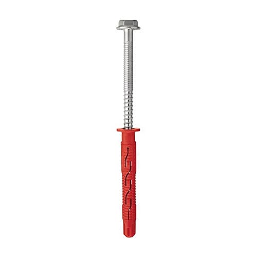 Pentagon 10 x 120 mm Red Nylon Anchors with Hex Head (Pack of 45 Pcs)