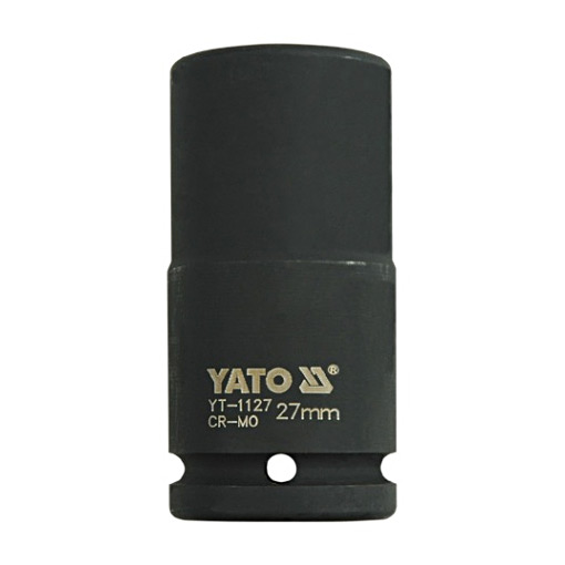 Yato 27 mm, 3/4 Inch Square Drive Hexagonal Deep Impact Sockets, YT-1127