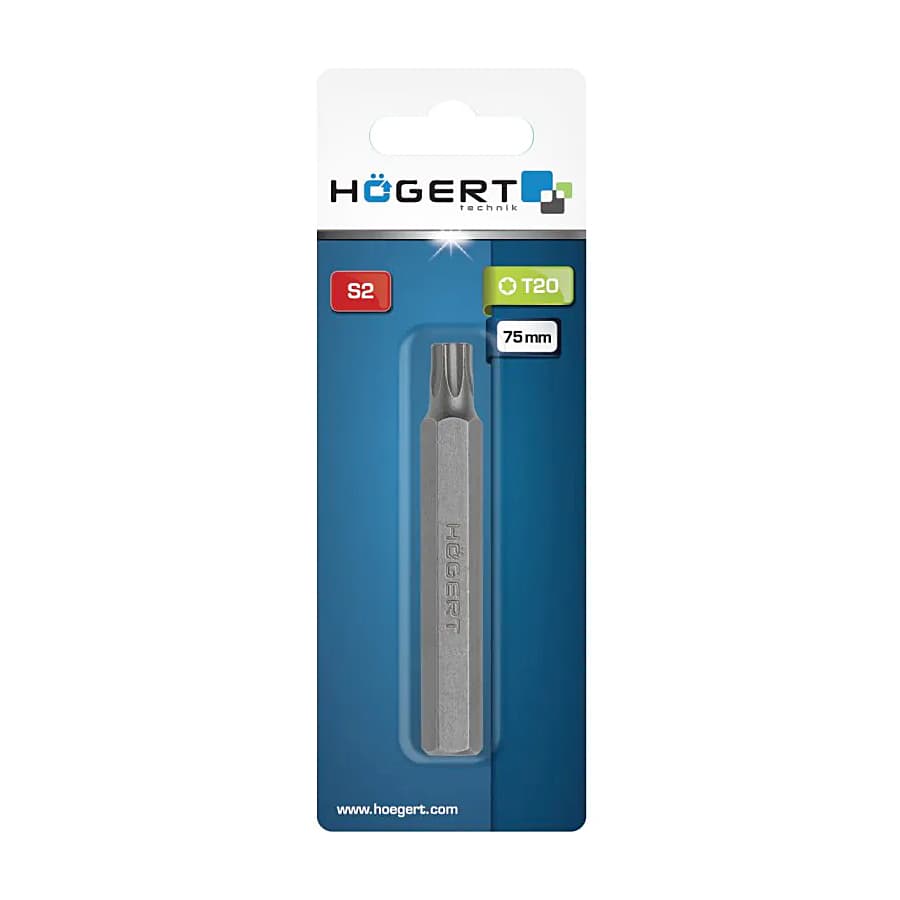 Hogert T20 x 75 mm Length Torx Screwdriver Bit, HT1S846 — view 2
