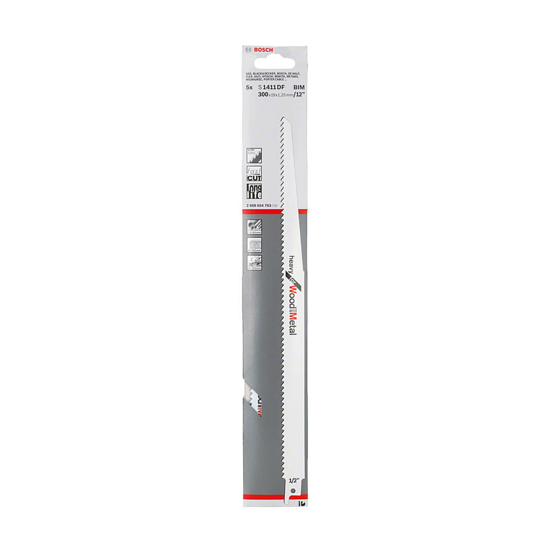 Bosch 300 mm Reciprocating Saw Blades Heavy For Wood & Metal (S 1411 DF), 2 608 654 763 — view 2