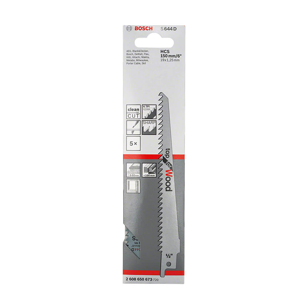 Bosch 150 mm Reciprocating Saw Blades Top For Wood (S 644 D), 2 608 650 673 — view 2