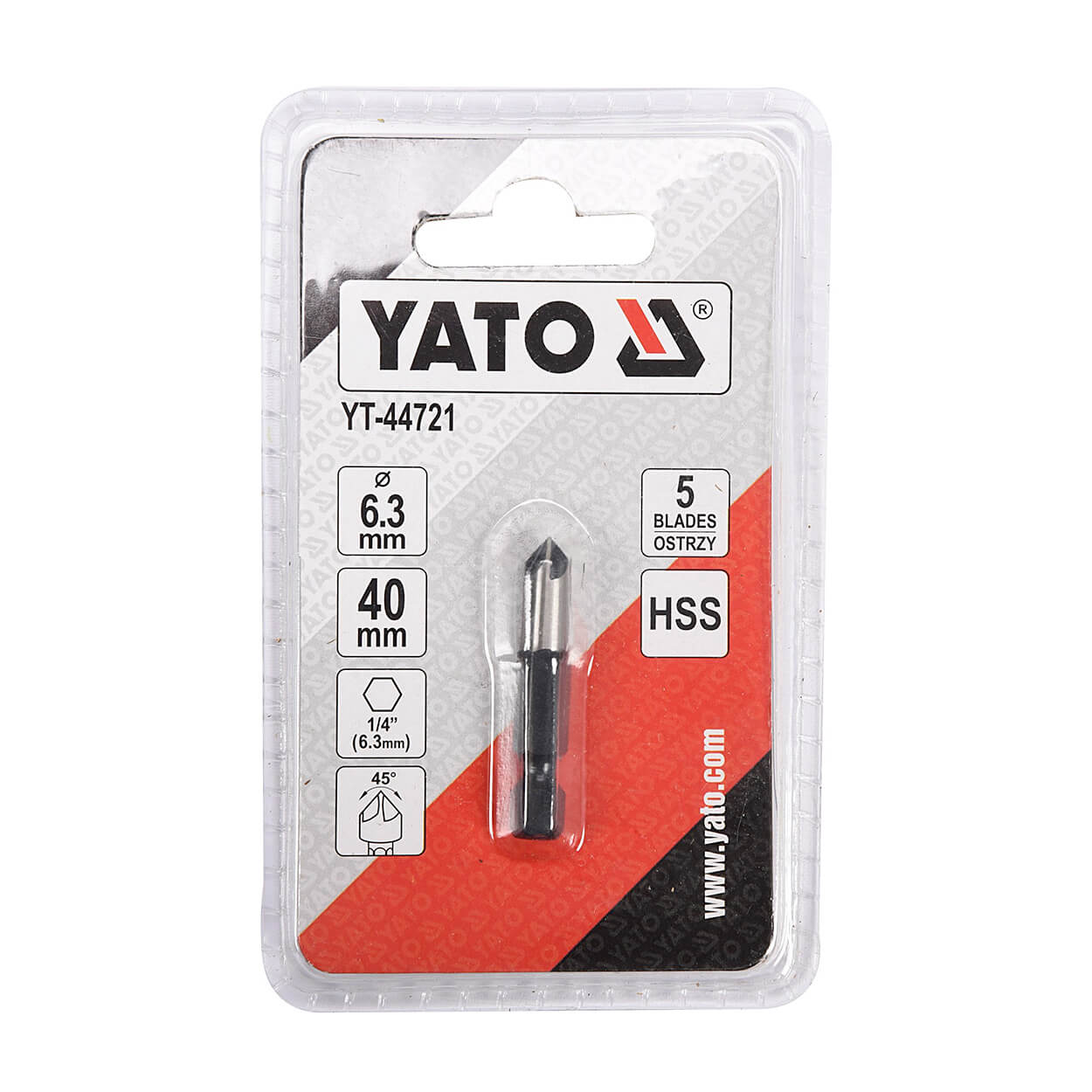 Yato 6.3 mm Dia. HSS Countersink For Metal, YT-44721 — view 2