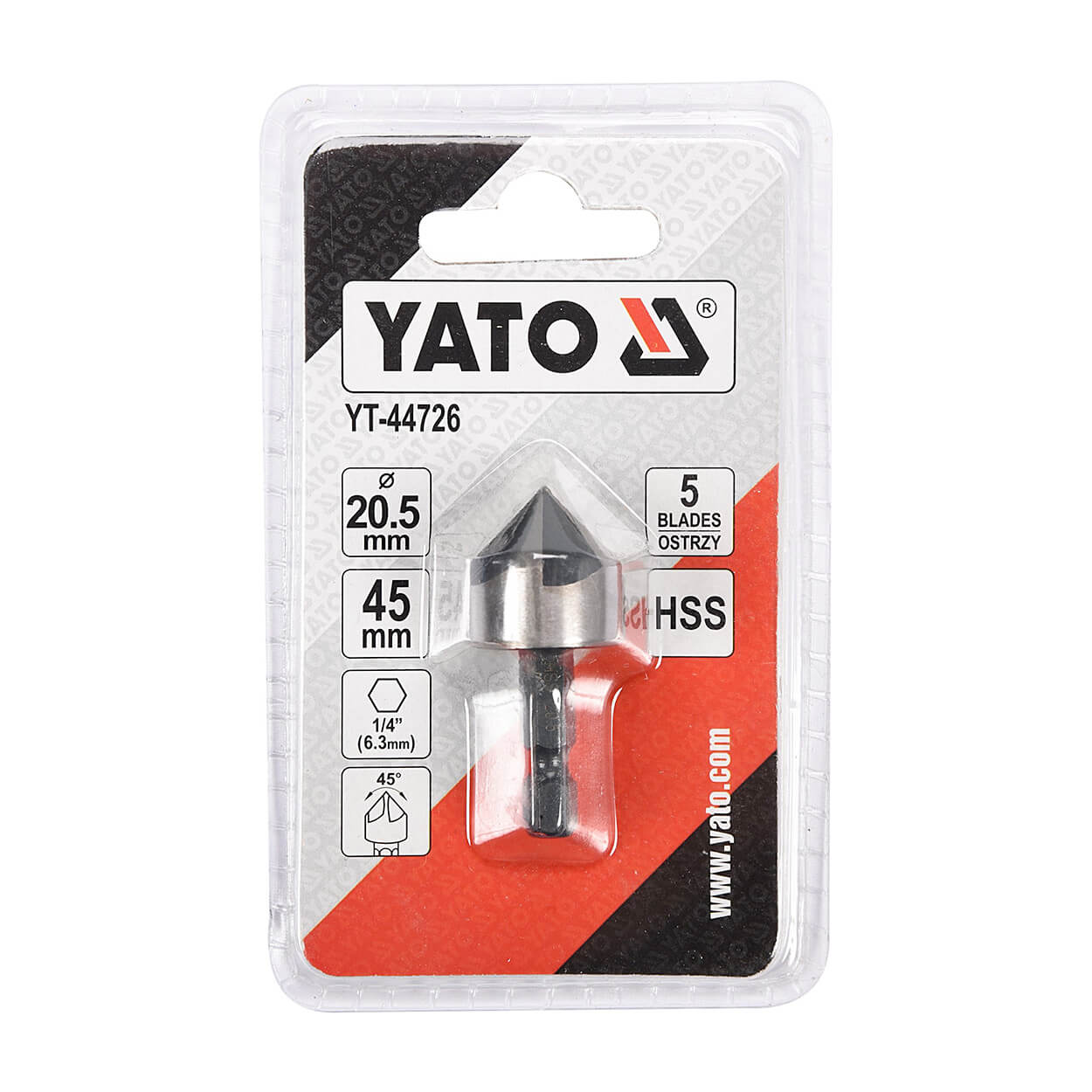 Yato 20.5 mm Dia. HSS Countersink For Metal, YT-44726 — view 2