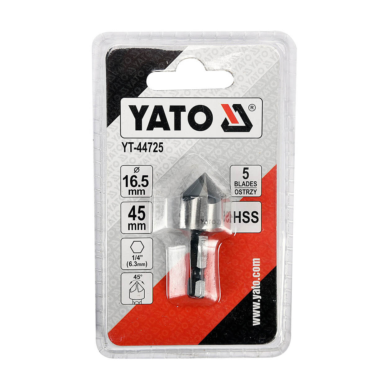 Yato 16.5 mm Dia. HSS Countersink For Metal, YT-44725