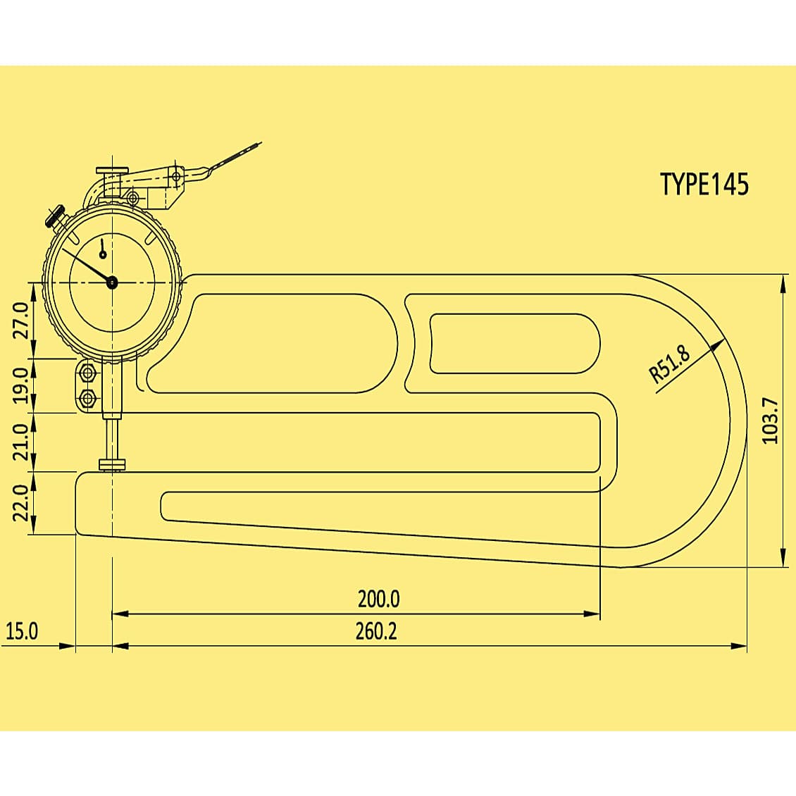 Baker 0.5 inch Dial Thickness Gauge (Series 145), K145/1 — view 2