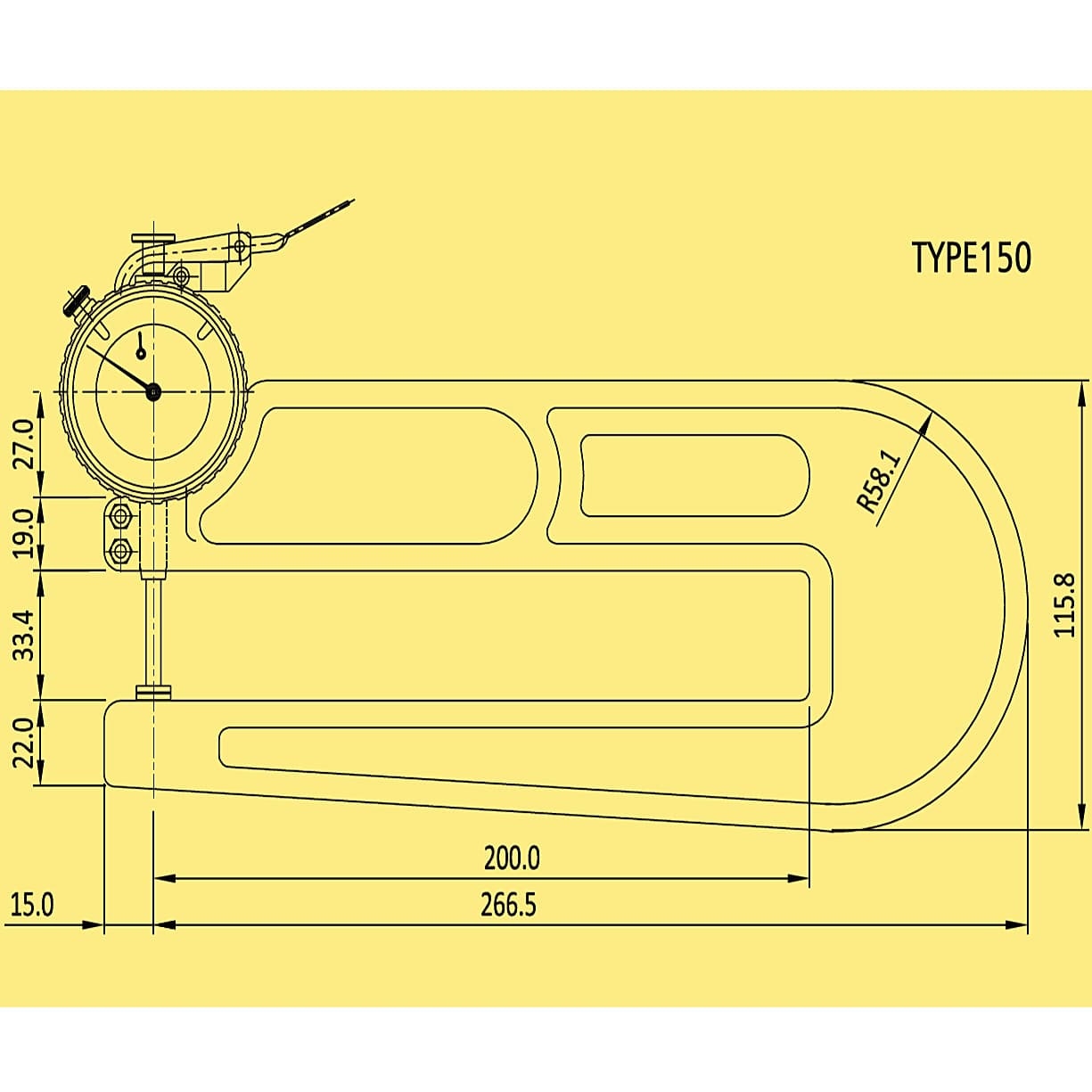 Baker 1.0 inch Dial Thickness Gauge (Series 150), K150/1 — view 2