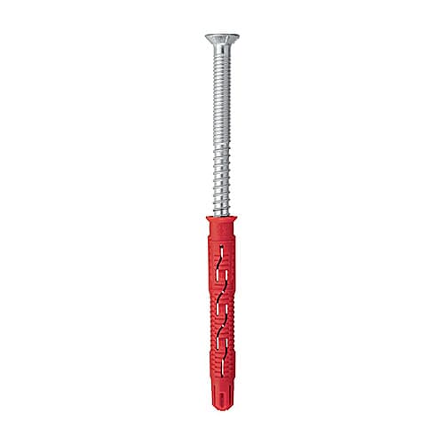 Pentagon 10 x 100 mm Red Nylon Anchors with CSK Head (Pack of 50 Pcs)