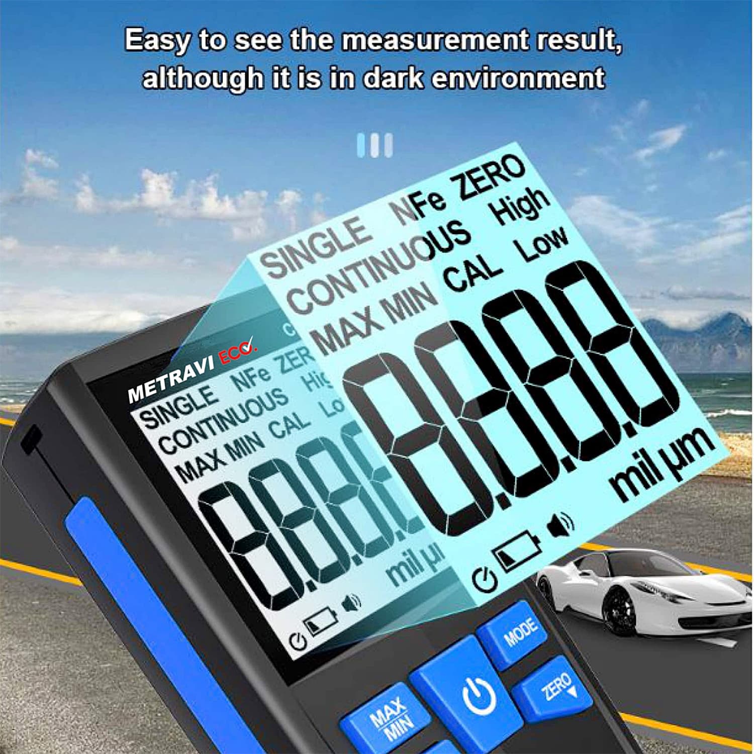 Metravi 0 ~ 1500 μm Coating Thickness Gauge, CTG-11 ECO — view 5