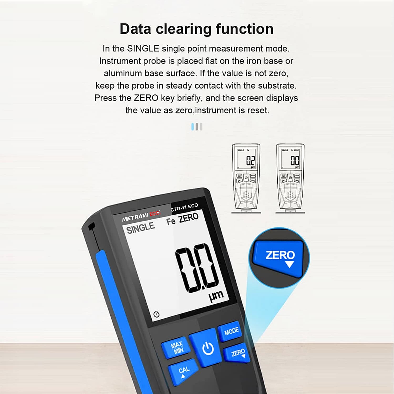 Metravi 0 ~ 1500 μm Coating Thickness Gauge, CTG-11 ECO — view 7