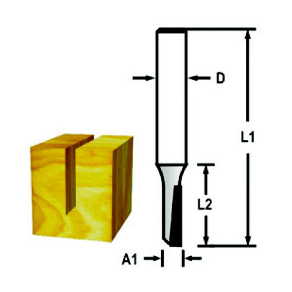 Makita 6.00 mm Router Bit (Straight Bit 1 Flute), D-47416