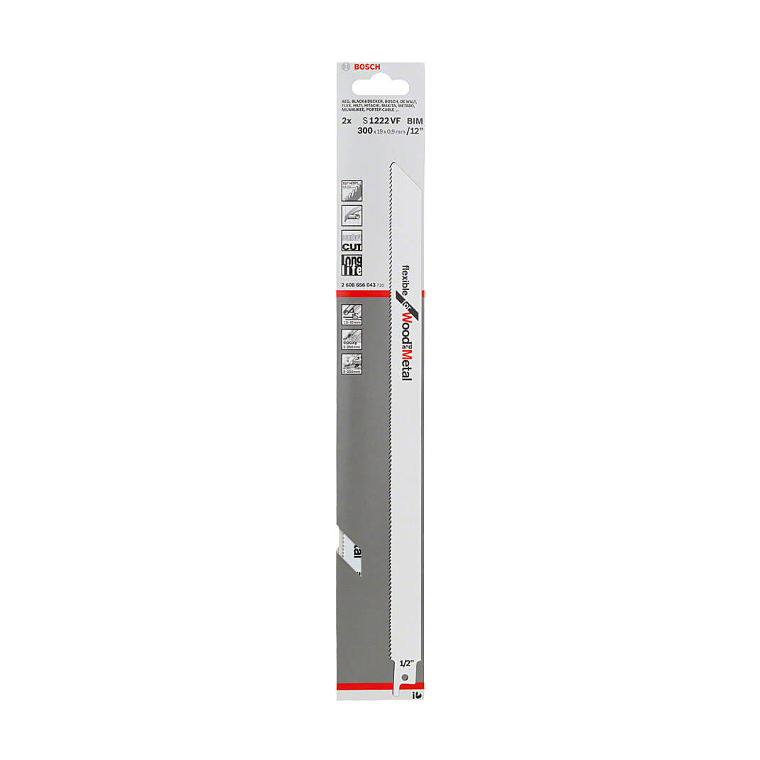 Bosch 300 mm Reciprocating Saw Blades Flexible For Metal & Wood (S 1222 VF), 2 608 656 043 — view 2