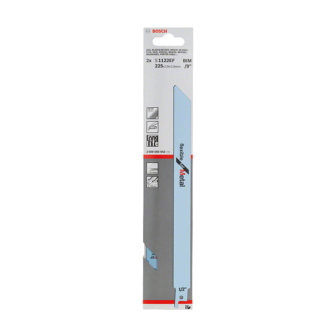Bosch 225 mm Reciprocating Saw Blades Flexible For Metal (S 1122 EF), 2 608 656 042 — view 2